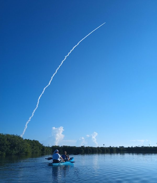 Rocket launch during kayak tour with brady yaks tours and rentals